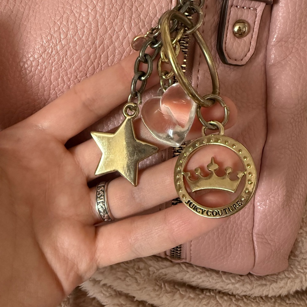 Juicy Couture Pink Shoulder Bag with Charm Accents - Picture 5 of 10